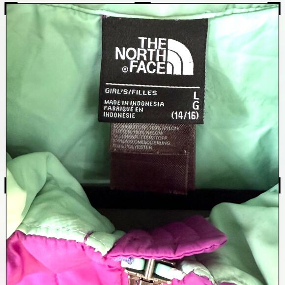 The North Face Hot Pink Fuschia Zip Nylon Package Kids L 14 Jacket (women's sm) - Picture 2 of 7